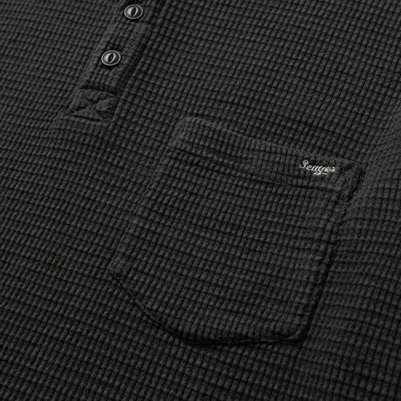 Sawpit Henley LS Thermal – Vintage Black
