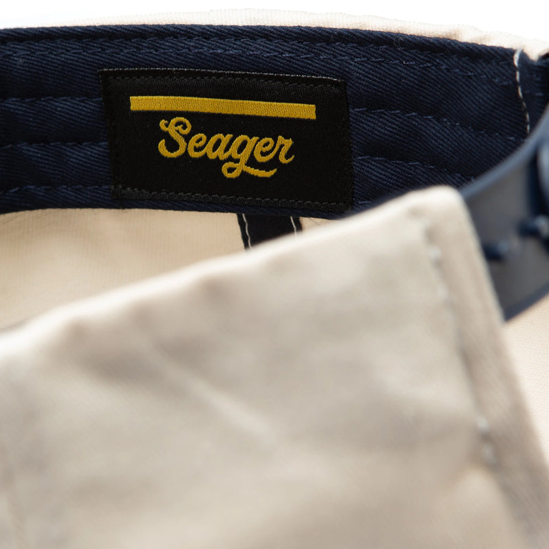 Branded Snapback – Cream/Navy