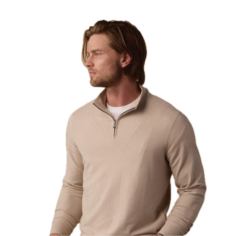Puremeso Weekend Quarter Zip Taupe - Rooster Bus