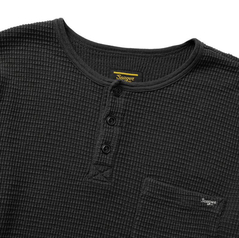 Sawpit Henley LS Thermal – Vintage Black