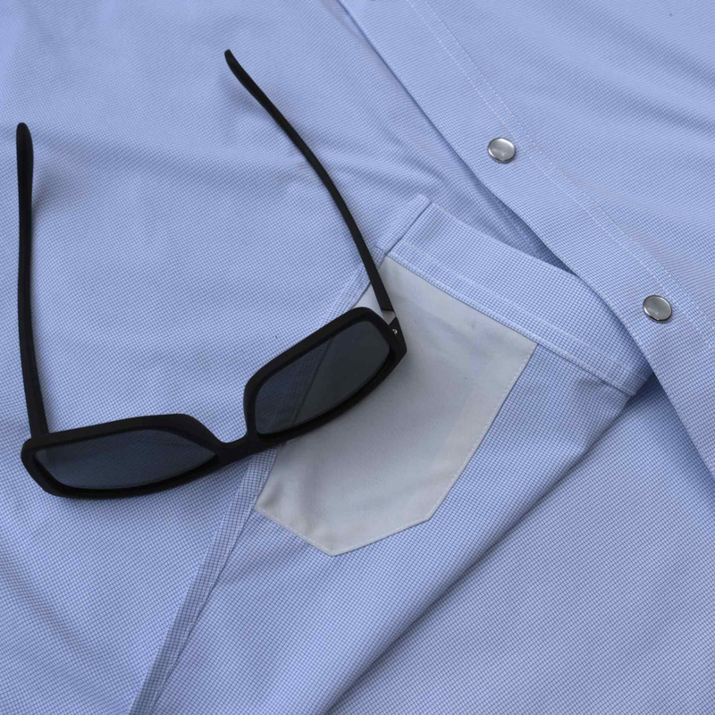 The Padre - Classic Fit – Blue Microcheck