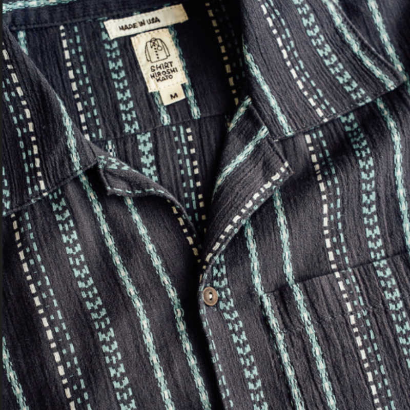 The Wrench Gauze Dobby Stripe Shirt – CHARCOAL