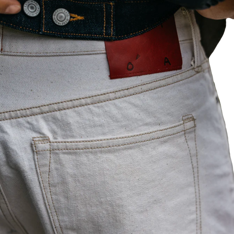 The Barrel Classic Straight 14oz – Natural Slub White