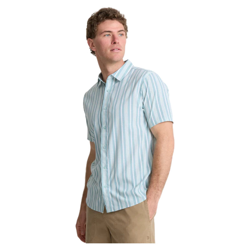 Bless Up Breathable Stretch Shirt – Stripe Dusty Blue