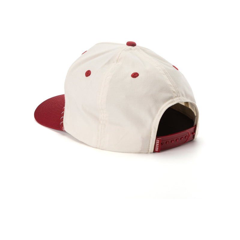 Branded Snapback – Cream/ Maroon