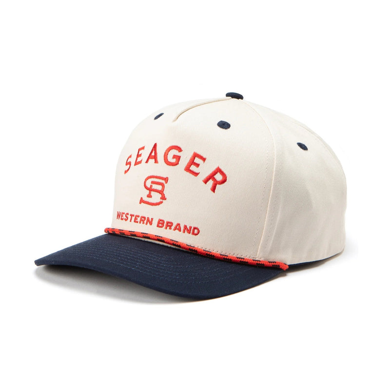 Branded Snapback – Cream/Navy