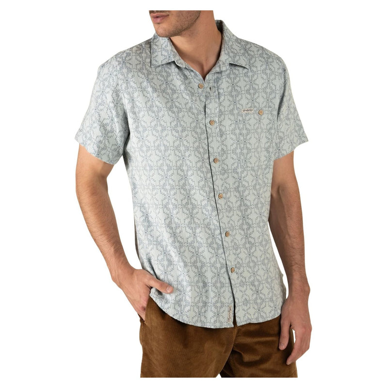 City Slicker Button Up Short Sleeve – Arizola Chevron - Faded Blue