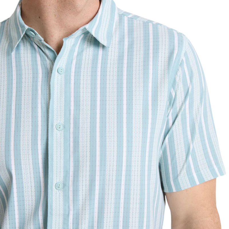Bless Up Breathable Stretch Shirt – Stripe Dusty Blue