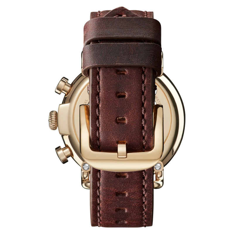 Runwell 2 Eye Chrono 41mm Cattail Brown Leather Strap - Rooster