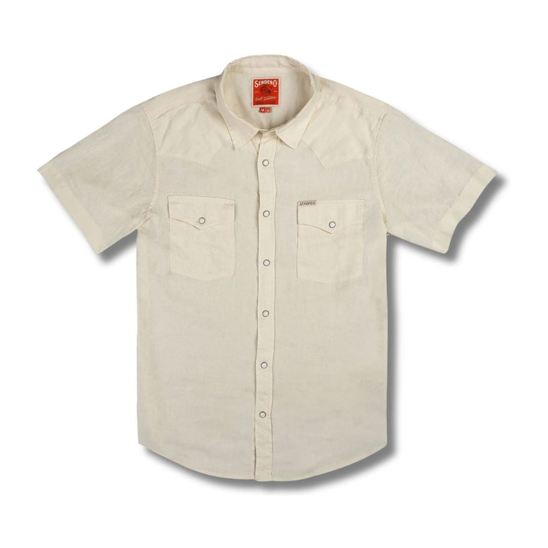 The Wyatt Pearl Snap Short Sleeve Solid – Antique White