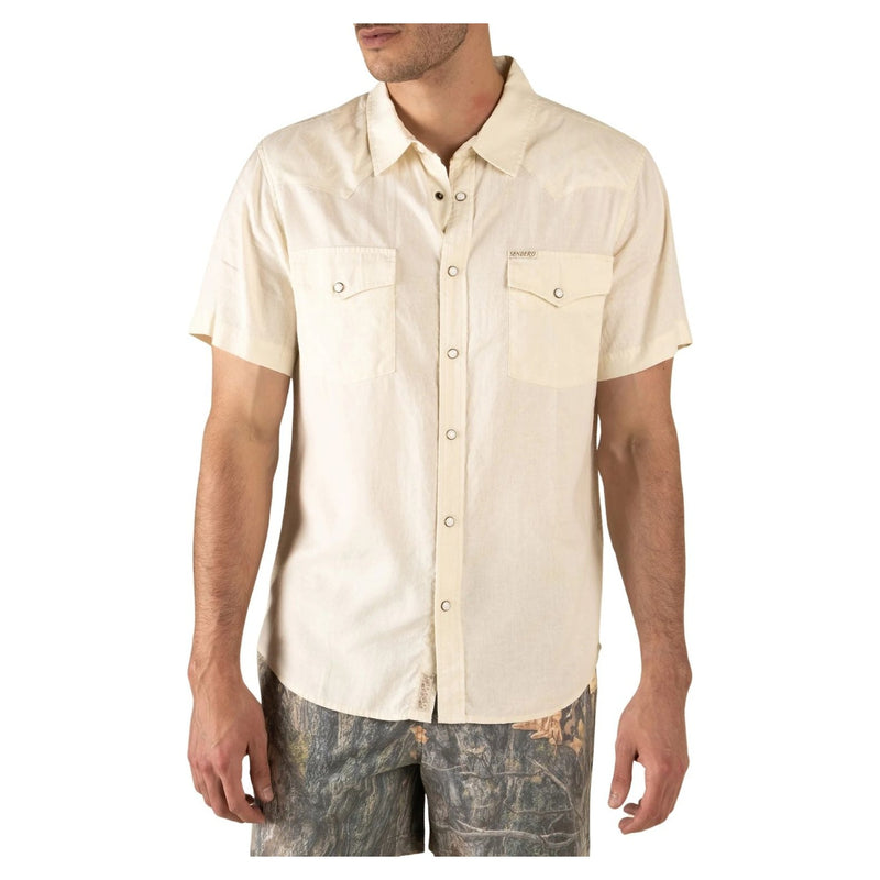 The Wyatt Pearl Snap Short Sleeve Solid – Antique White