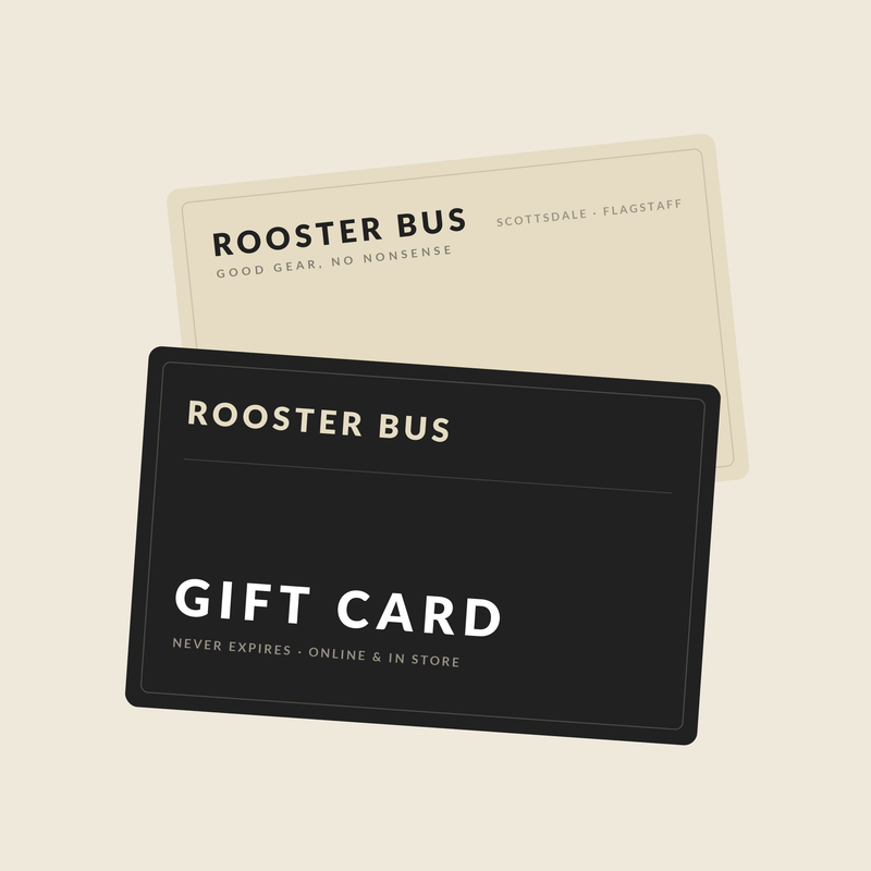 Rooster Bus gift card — men's clothing in Scottsdale and Flagstaff, Arizona