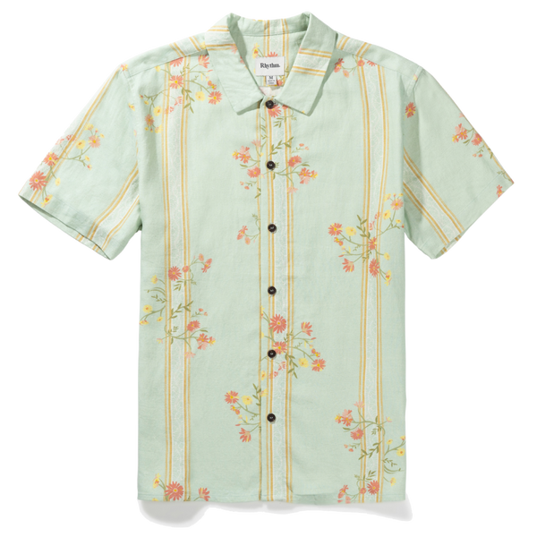Floral Stripe Linen SS Shirt - Rooster 