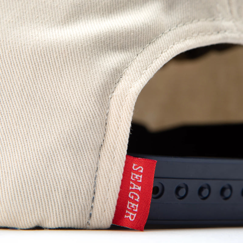 Branded Snapback – Cream/Navy