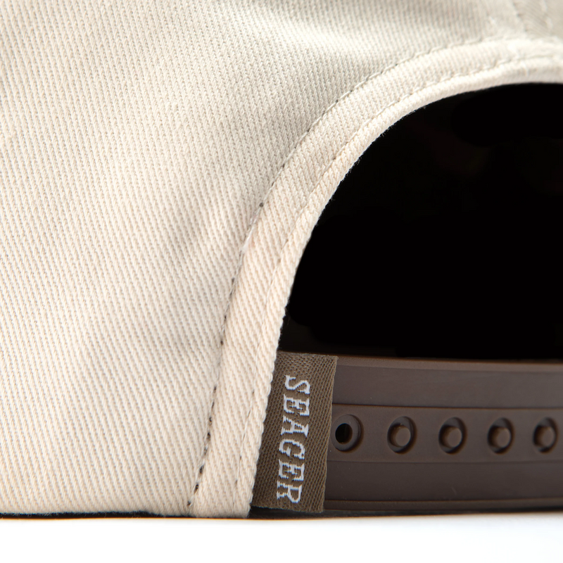 Branded Snapback – Cream/ Brown