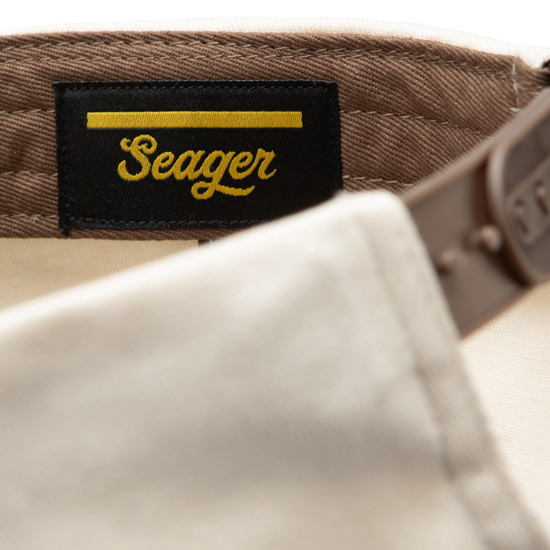 Branded Snapback – Cream/ Brown