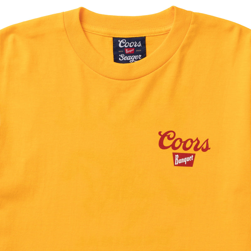Seager X Coors Banquet Beer Run Tee – Yellow