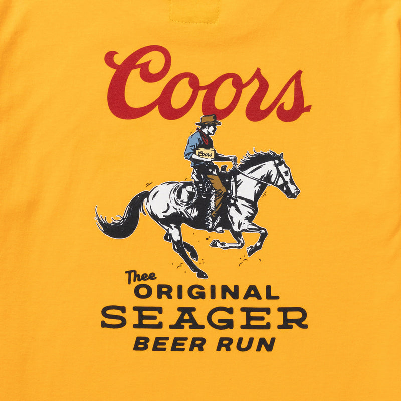 Seager X Coors Banquet Beer Run Tee – Yellow