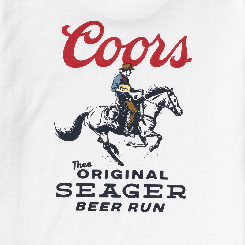 Seager X Coors Banquet Beer Run Tee – White