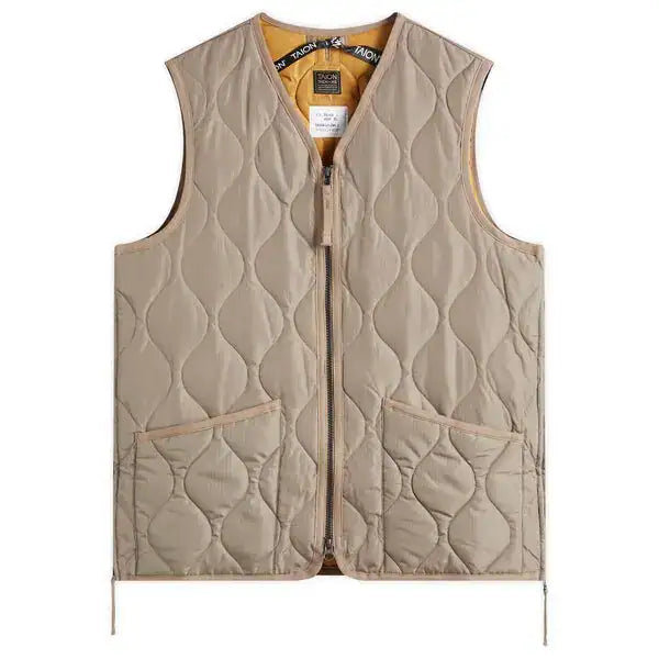Military Zip V-Neck Down Vest (Hard Shell) - Rooster 