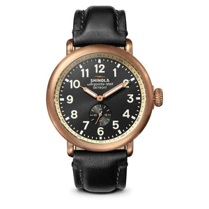 43mm Bronze Runwell Sub Second Black Watch - Rooster 