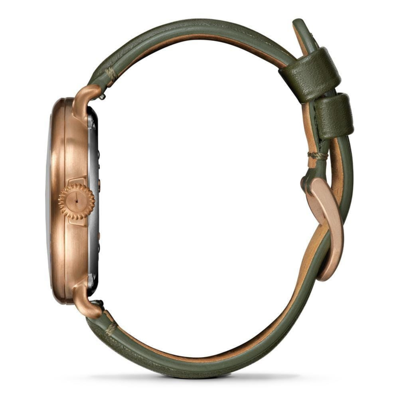 43mm Bronze Runwell Sub Second Olive Green Watch - Rooster 