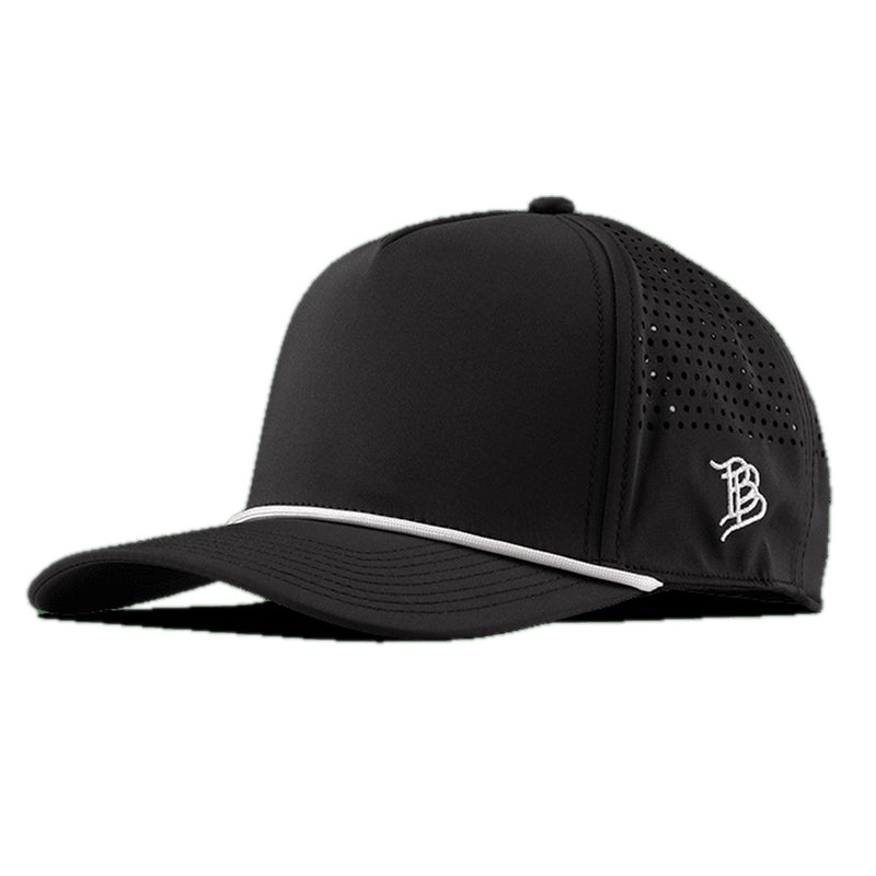 Curved 5 Panel Rope Black + White Rope - Rooster Bus