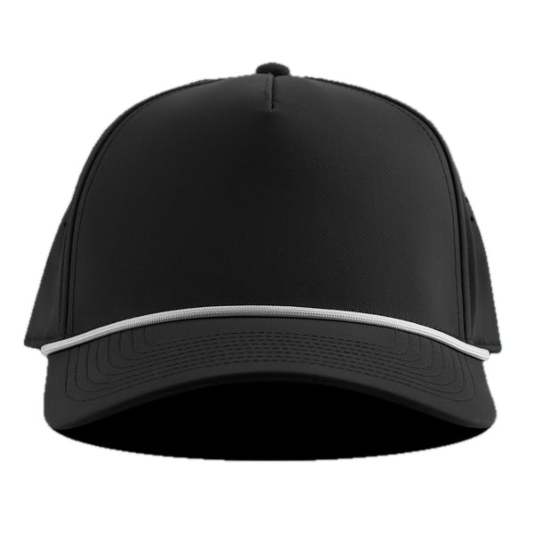 Curved 5 Panel Rope Black + White Rope - Rooster Bus