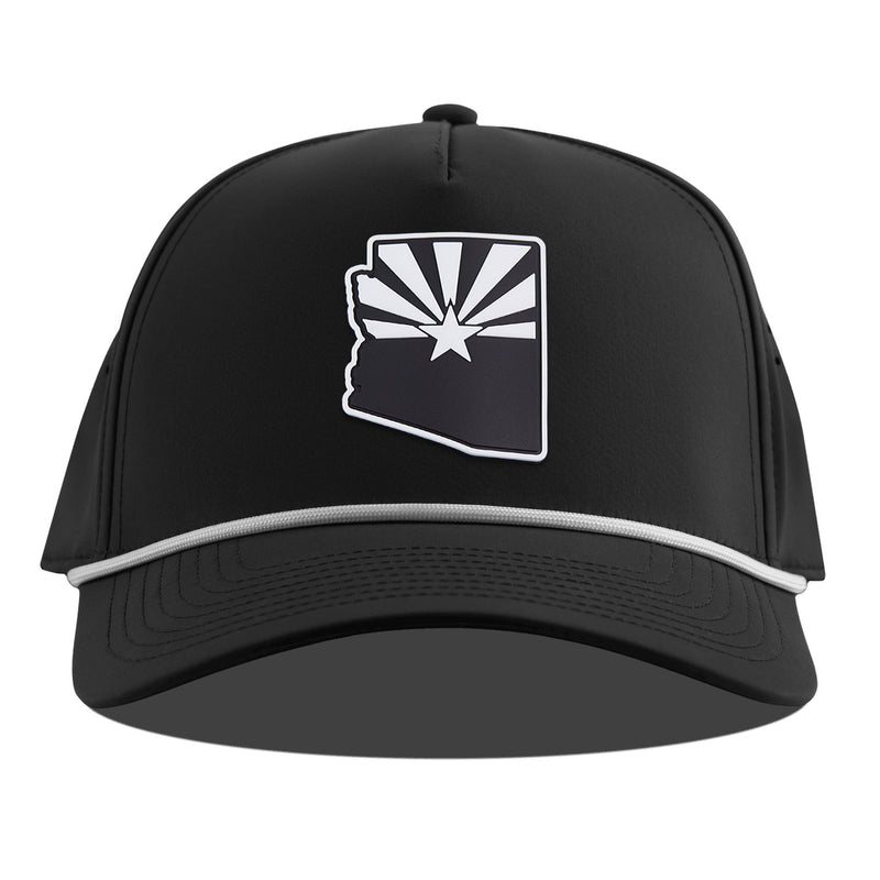 Arizona 48 State Tan Curved 5 Panel Rope Black + White Rope - Rooster Bus