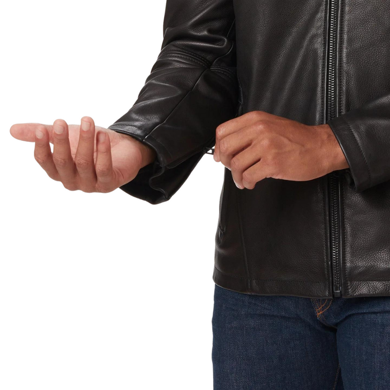 Cowhide - Cafe Racer Jacket - Vintage Black - Rooster 