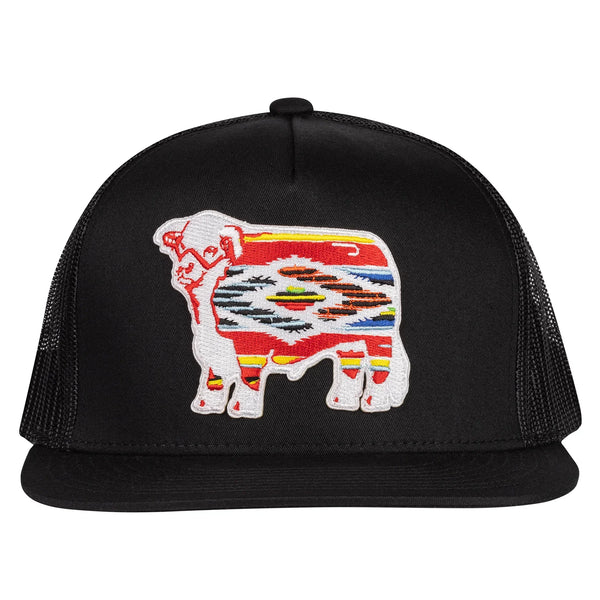 Black Serape Bull Trucker - Rooster 