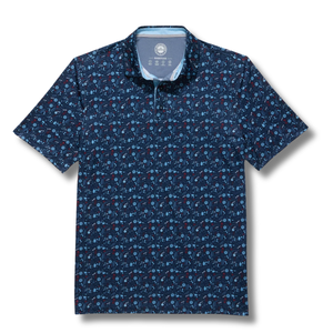 Chester Americana Summer BBQ Print Performance Polo - Rooster 