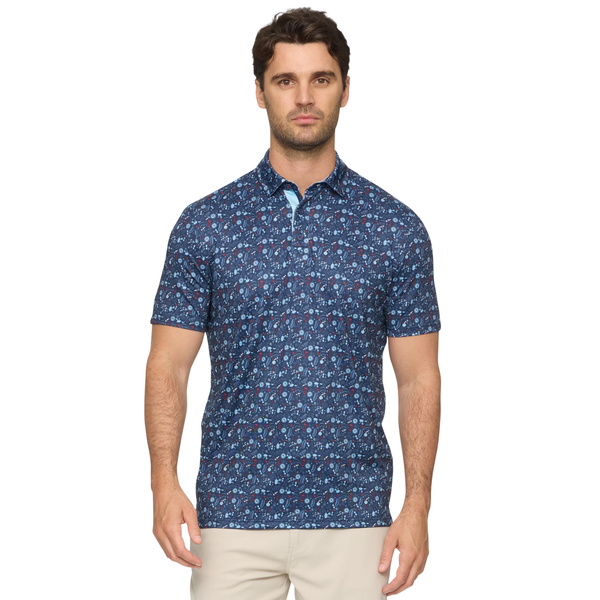 Chester Americana Summer BBQ Print Performance Polo - Rooster 