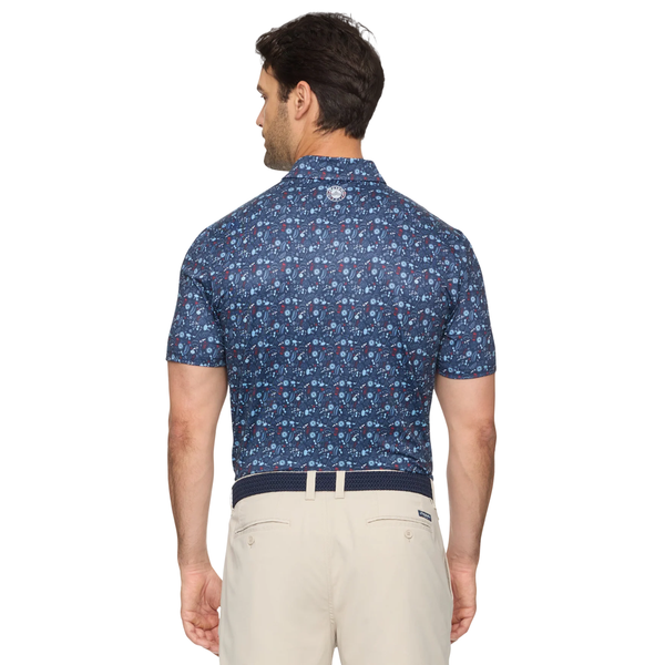 Chester Americana Summer BBQ Print Performance Polo - Rooster 