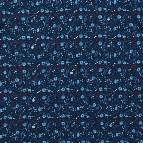 Chester Americana Summer BBQ Print Performance Polo - Rooster 