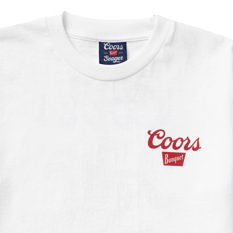 Seager X Coors Banquet Beer Run Tee – White
