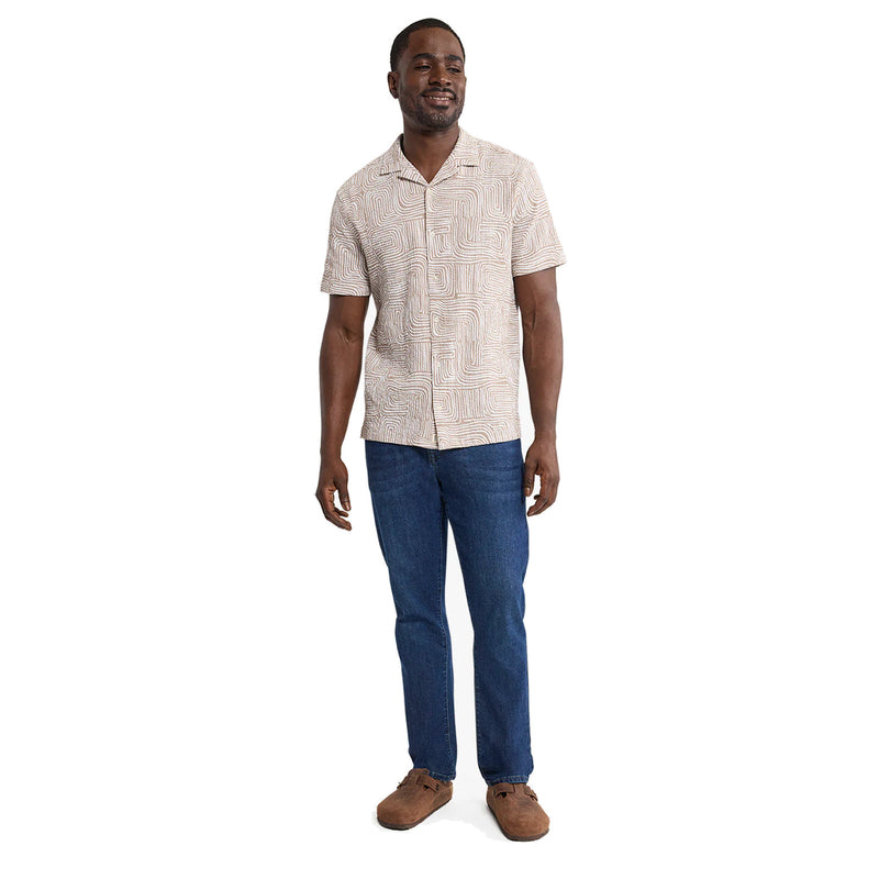 Castaway Textured Camp Shirt – Wavy Sands