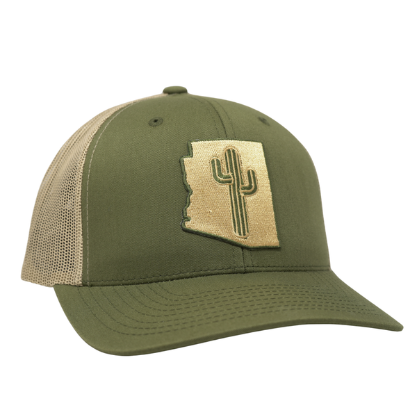 Cactus Stated Green/Khaki Trucker - Rooster 