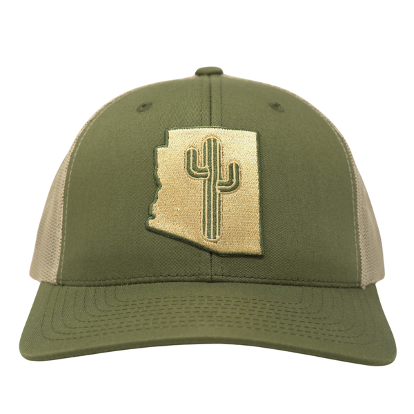 Cactus Stated Green/Khaki Trucker - Rooster 