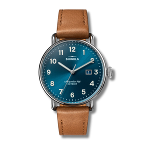 Canfield 3HD 38mm Astro Blue Tan Leather Strap - Rooster 