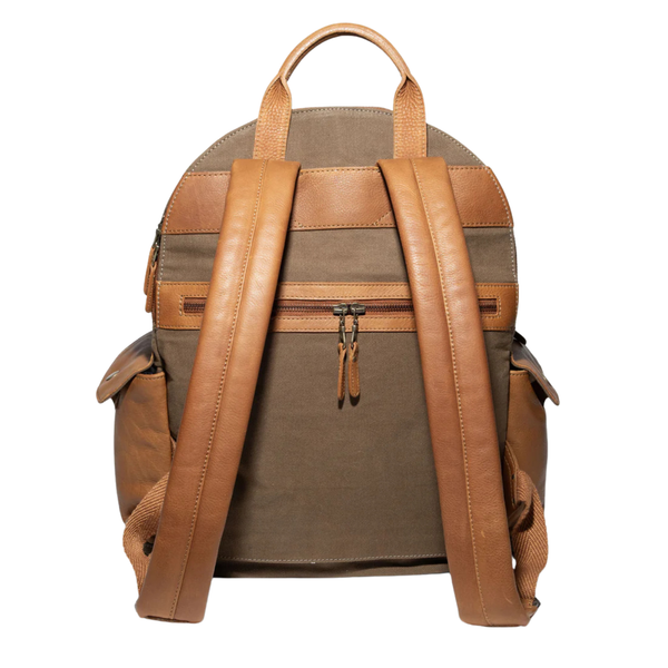 Canvas and Leather Backpack - Rooster 