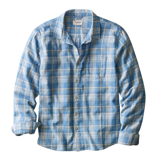 Classic Stretch Selvage Shirt - Blue Indigo Plaid - Rooster 