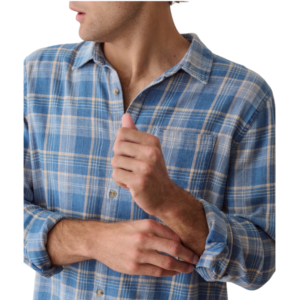 Classic Stretch Selvage Shirt - Blue Indigo Plaid - Rooster 