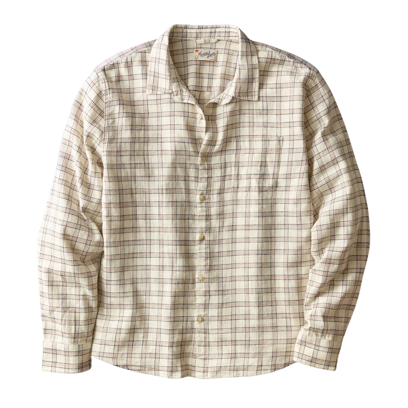 Classic Stretch Selvage Shirt White/Navy Check - Rooster Bus