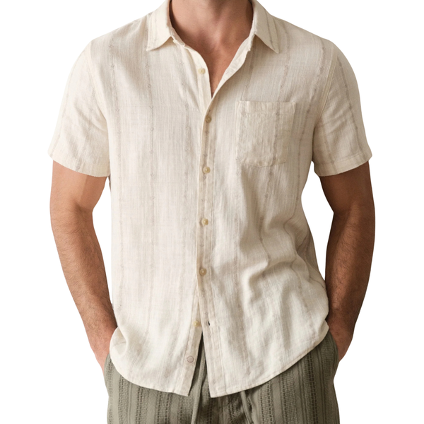 Classic Embroidered Stretch Selvage Shirt - Rooster 