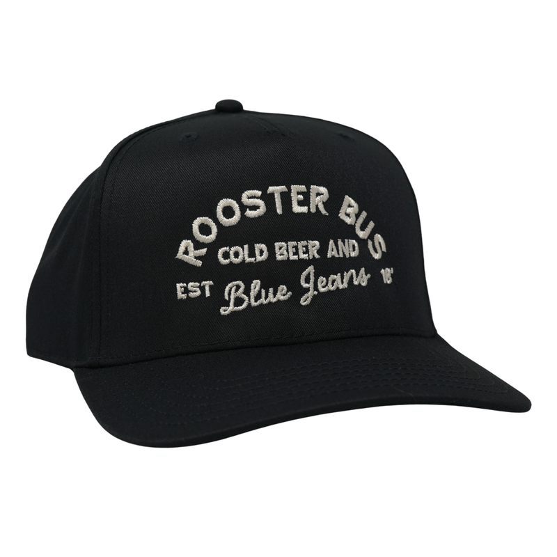 Cold Beer and Blue Jeans Rooster Bus Hat - Rooster 