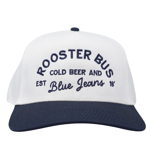 Cold Beer and Blue Jeans Rooster Bus Hat - Rooster 