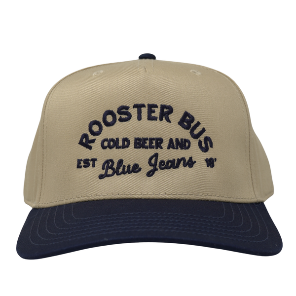 Cold Beer and Blue Jeans Rooster Bus Hat - Rooster 