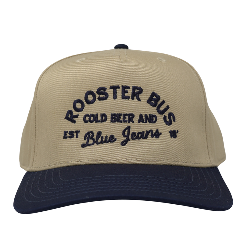 Cold Beer and Blue Jeans Rooster Bus Hat - Rooster 