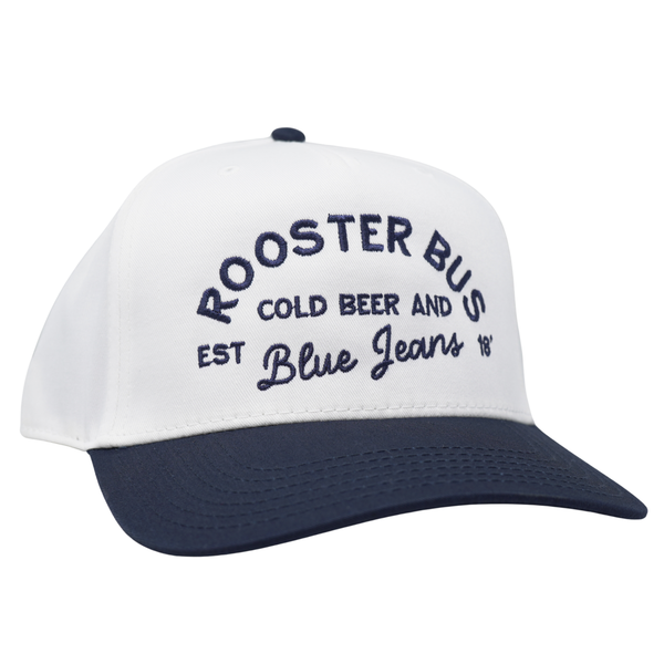 Cold Beer and Blue Jeans Rooster Bus Hat - Rooster 